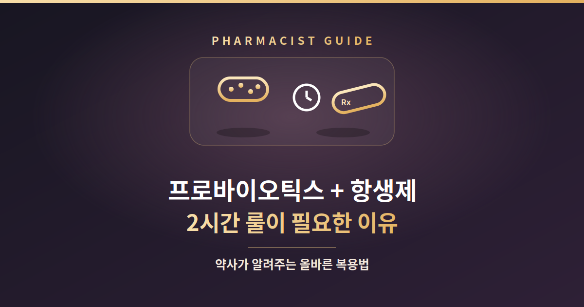 프로바이오틱스 항생제 2시간 간격, 꼭 지켜야 하는 이유 썸네일