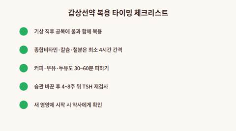 갑상선약 복용 타이밍 체크리스트